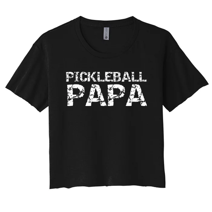 Pickle Ball Gifts for Grandpa from Pickleball Papa Women's Crop Top Tee