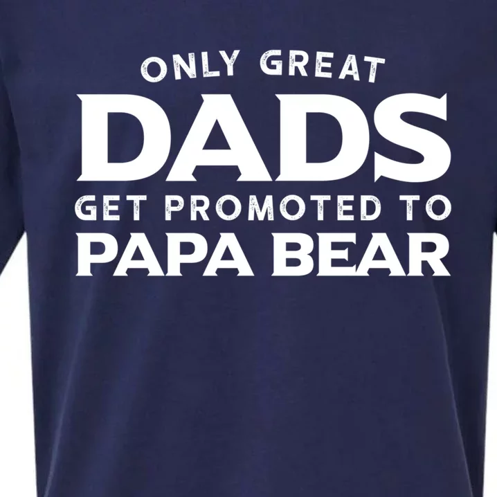 Papa Bear Gift: Only Great Dads Get Promoted To Papa Bear Great Gift Sueded Cloud Jersey T-Shirt