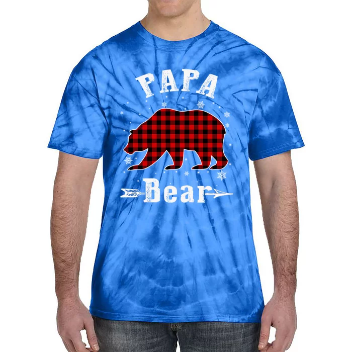 Papa Bear Gift Red Buffalo Plaid Papa Bear Pajama Meaningful Gift Tie-Dye T-Shirt