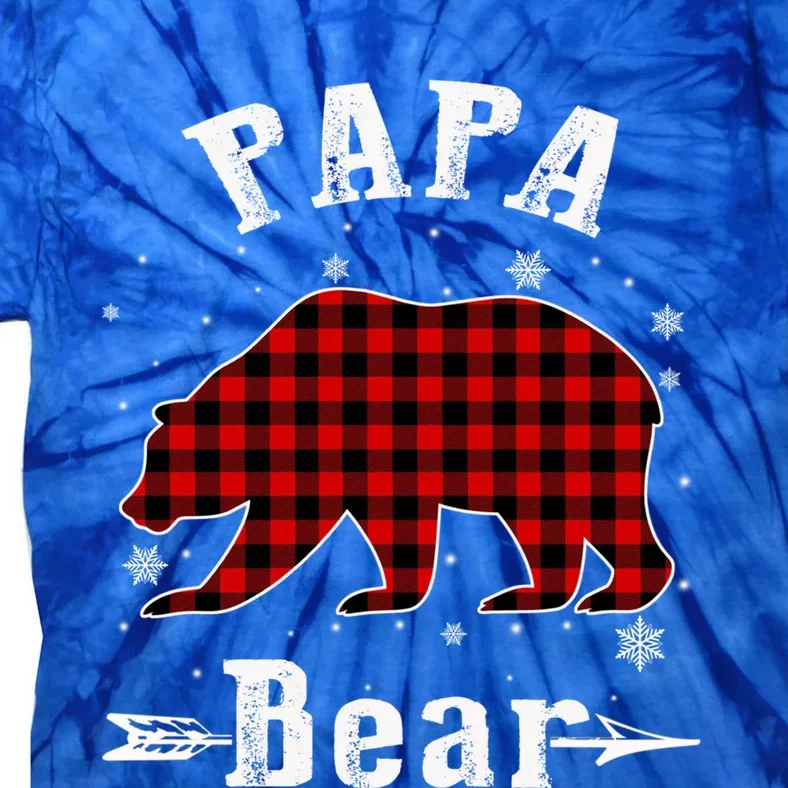 Papa Bear Gift Red Buffalo Plaid Papa Bear Pajama Meaningful Gift Tie-Dye T-Shirt