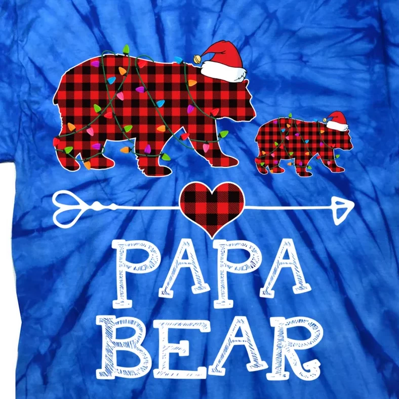 Papa Bear Gift Red Buffalo Plaid Papa Bear Pajama Gift Tie-Dye T-Shirt