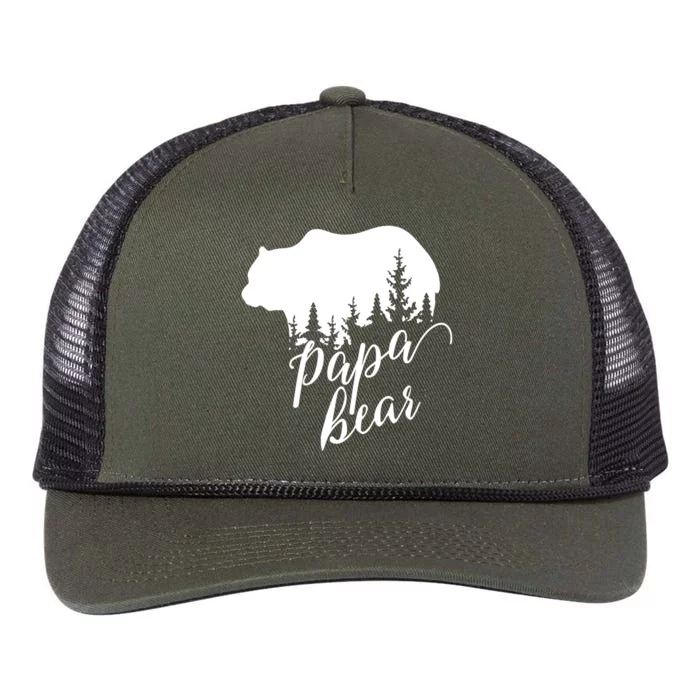 Papa Bear Gift Retro Rope Trucker Hat Cap