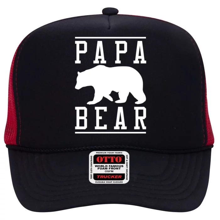 Papa Bear Great Gift High Crown Mesh Trucker Hat