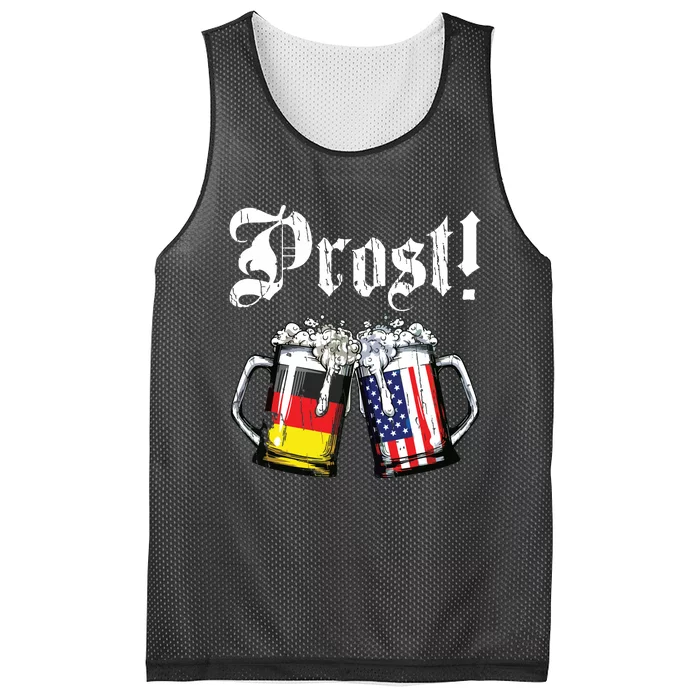 Prost Beer German American Flag Oktoberfest Mug Mesh Reversible Basketball Jersey Tank