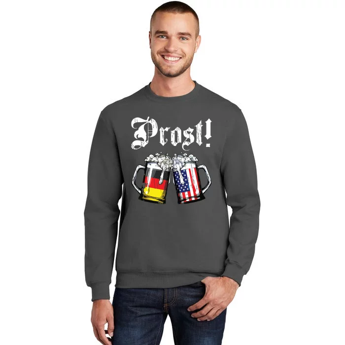 Prost Beer German American Flag Oktoberfest Mug Tall Sweatshirt