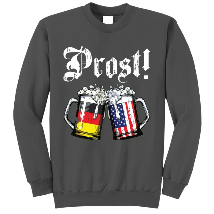 Prost Beer German American Flag Oktoberfest Mug Tall Sweatshirt