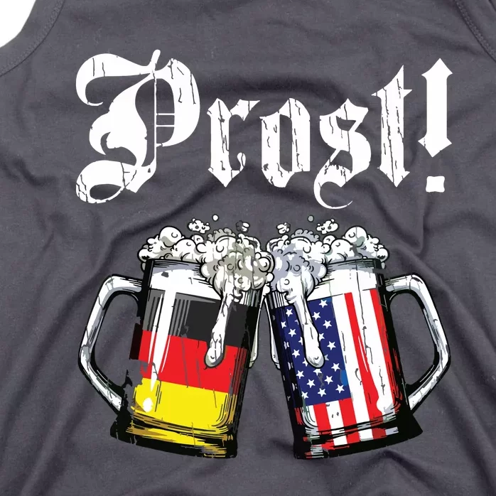 Prost Beer German American Flag Oktoberfest Mug Tank Top