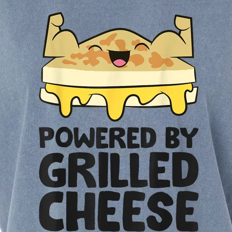 Powered By Grilled Cheese Funny Grilled Cheese Garment-Dyed Women's Muscle Tee