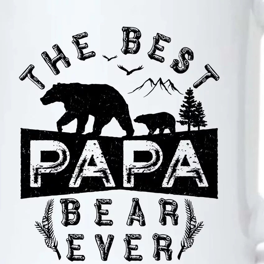 Papa Bear Gift With Cub Dad Christmas Birthday Gift Black Color Changing Mug