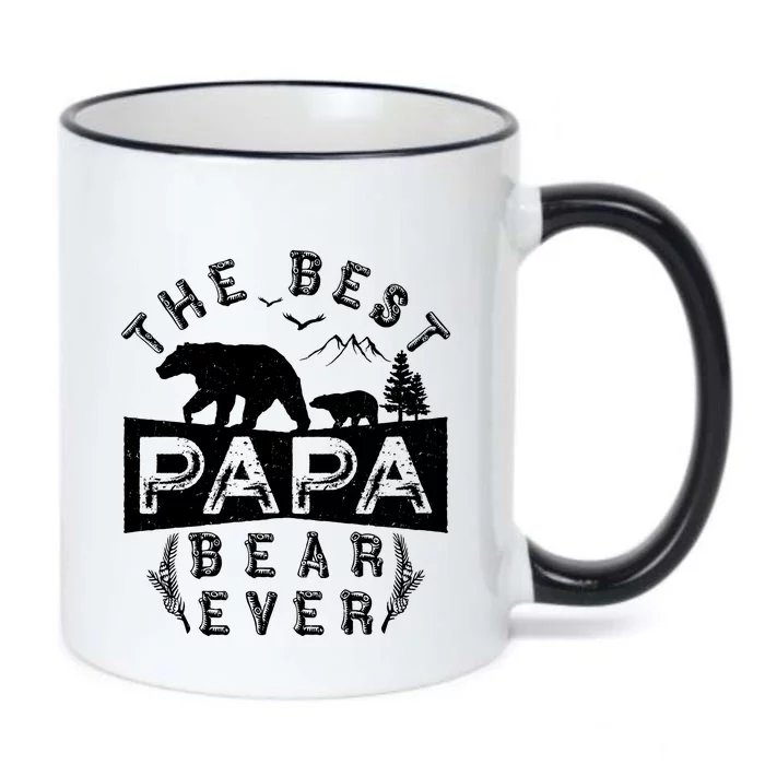 Papa Bear Gift With Cub Dad Christmas Birthday Gift Black Color Changing Mug