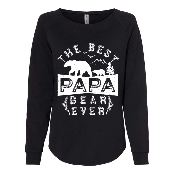 Papa Bear Gift With Cub Dad Christmas Birthday Gift Womens California Wash Sweatshirt