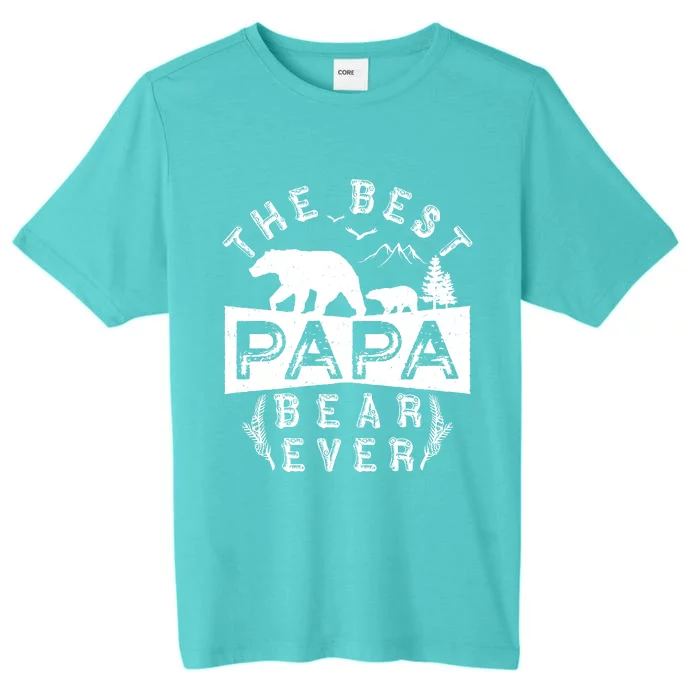 Papa Bear Gift With Cub Dad Christmas Birthday Gift ChromaSoft Performance T-Shirt