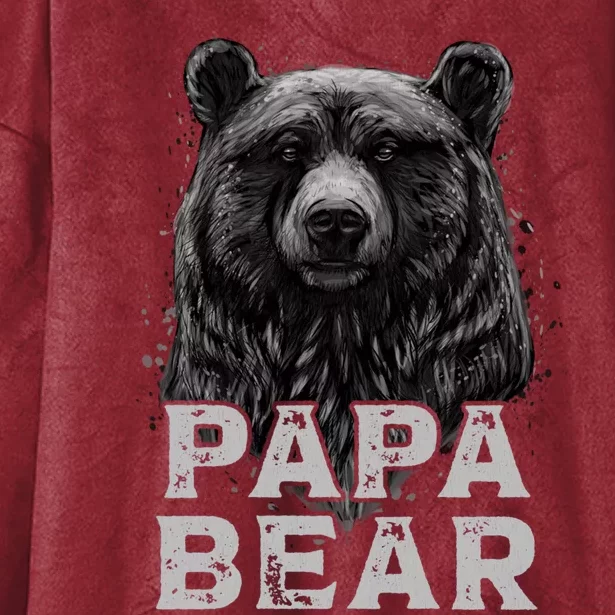 Papa Bear Gift Hooded Wearable Blanket