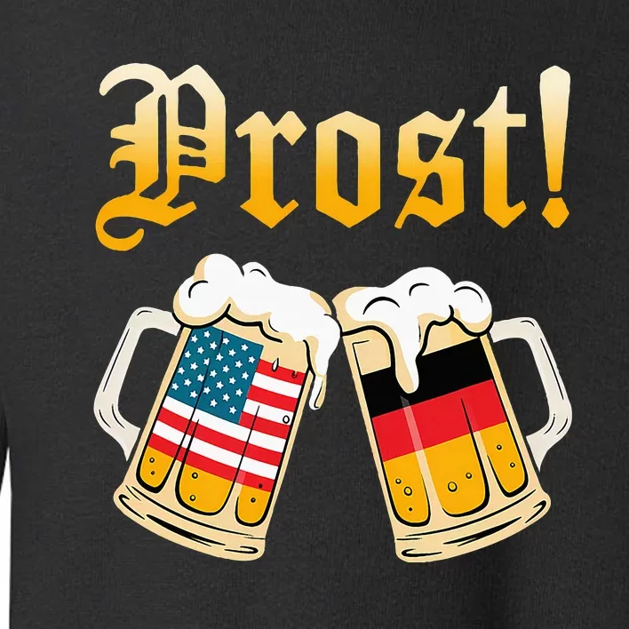 Prost Beer German American Flag Oktoberfest Toddler Sweatshirt