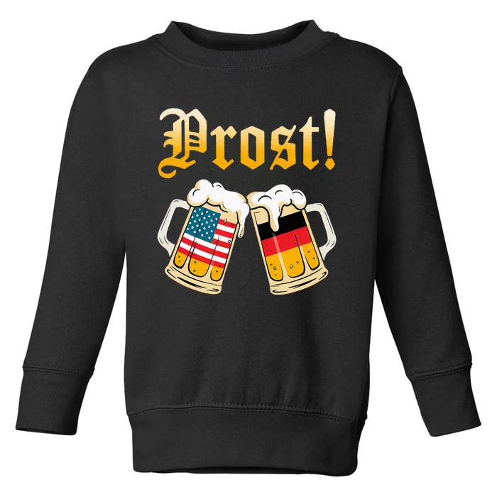 Prost Beer German American Flag Oktoberfest Toddler Sweatshirt