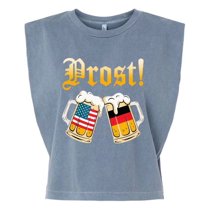 Prost Beer German American Flag Oktoberfest Garment-Dyed Women's Muscle Tee