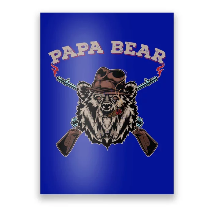 Papa Bear Great Gift Gangster Christmas Birthday Gift Poster