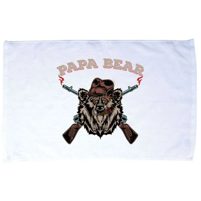 Papa Bear Great Gift Gangster Christmas Birthday Gift Microfiber Hand Towel