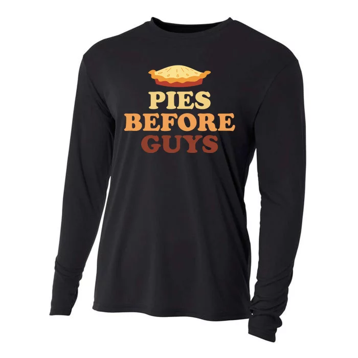 Pies Before Guys Funny Thanksgiving Cooling Performance Long Sleeve Crew