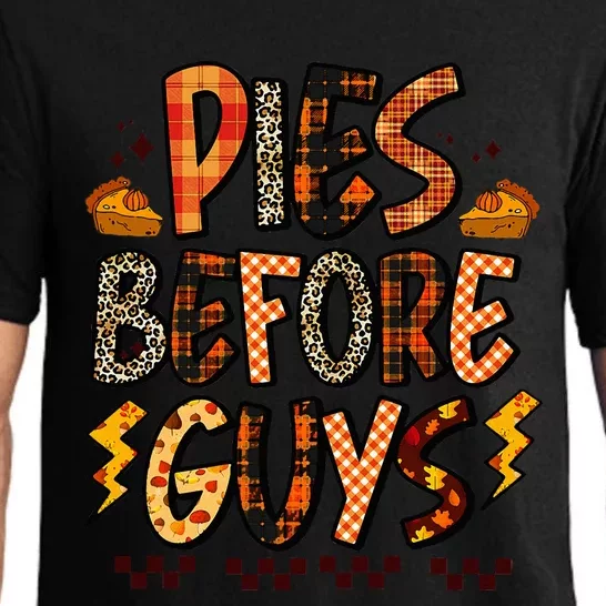 Pies Before Guys Funny Baby Thanksgiving Vibes Groovy Pajama Set