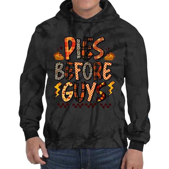 Pies Before Guys Funny Baby Thanksgiving Vibes Groovy Tie Dye Hoodie