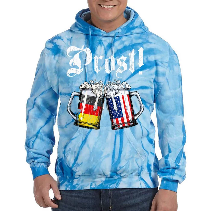 Prost Beer German American Flag Tie Dye Hoodie