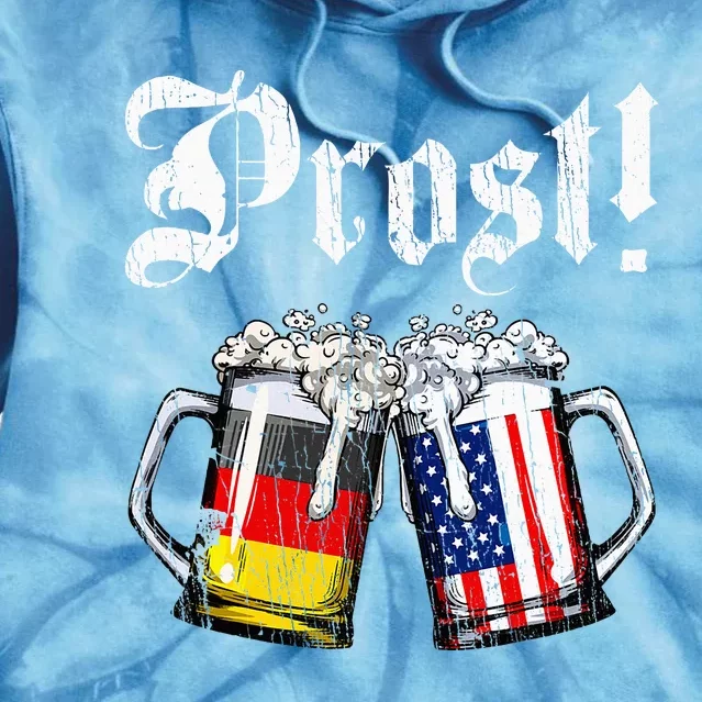 Prost Beer German American Flag Tie Dye Hoodie