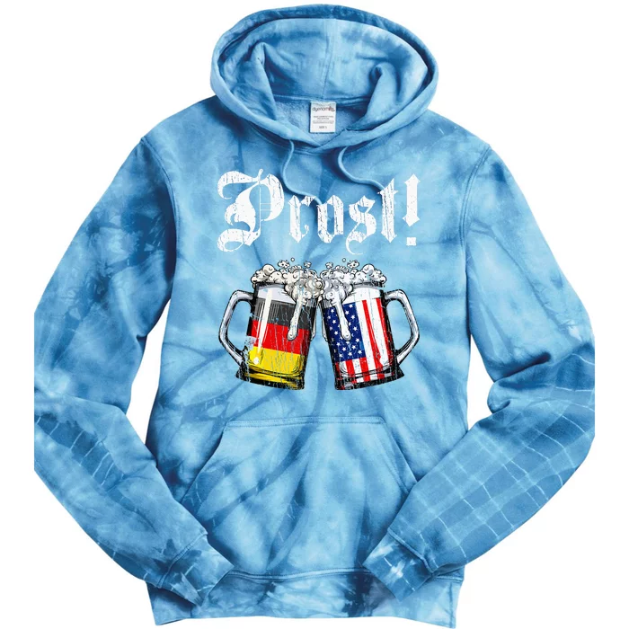 Prost Beer German American Flag Tie Dye Hoodie