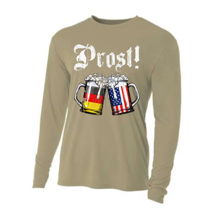 Prost Beer German American Flag Cooling Performance Long Sleeve Crew