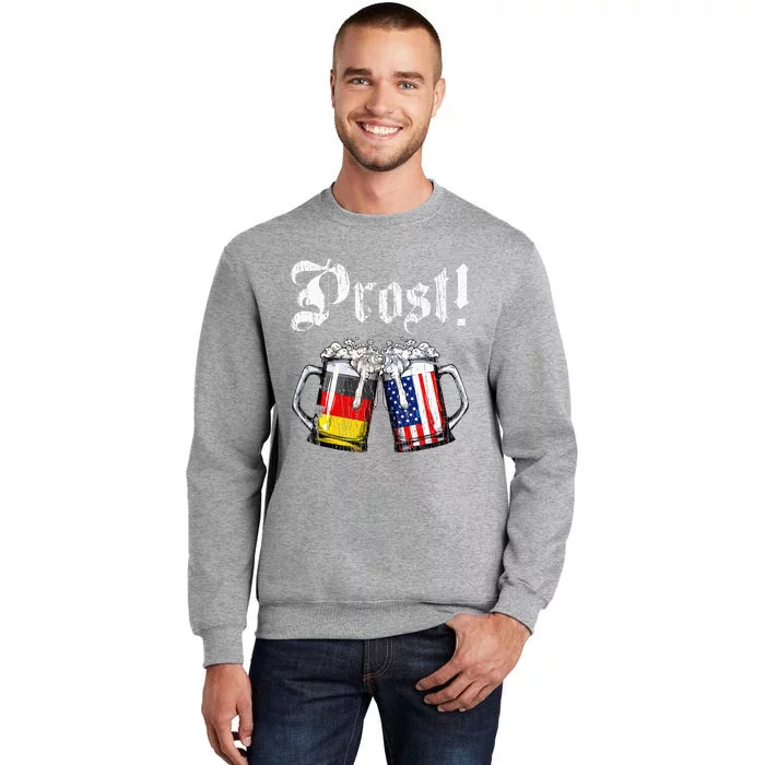 Prost Beer German American Flag Tall Sweatshirt