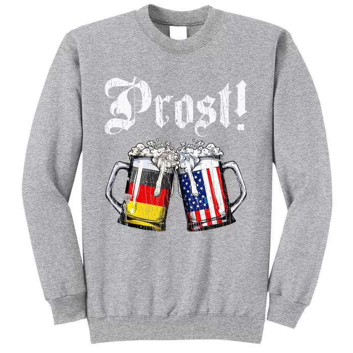 Prost Beer German American Flag Tall Sweatshirt