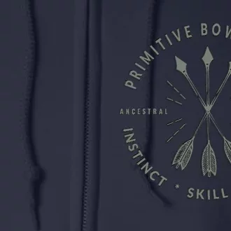 Primitive Bow Hunting Archery Bow Hunter Gift Full Zip Hoodie