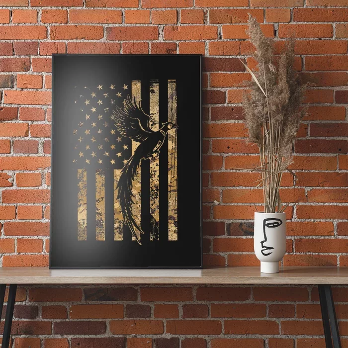 Pheasant Bird Hunter American Flag Camouflage Pheasant Hunt Poster