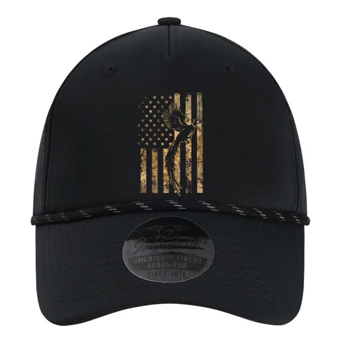 Pheasant Bird Hunter American Flag Camouflage Pheasant Hunt Performance The Dyno Cap