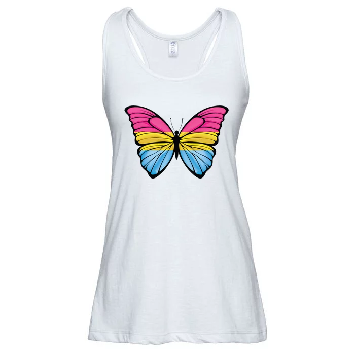 Pansexual Butterfly Hypolimnas Pan Pride Flag Pansexuality Ladies Essential Flowy Tank