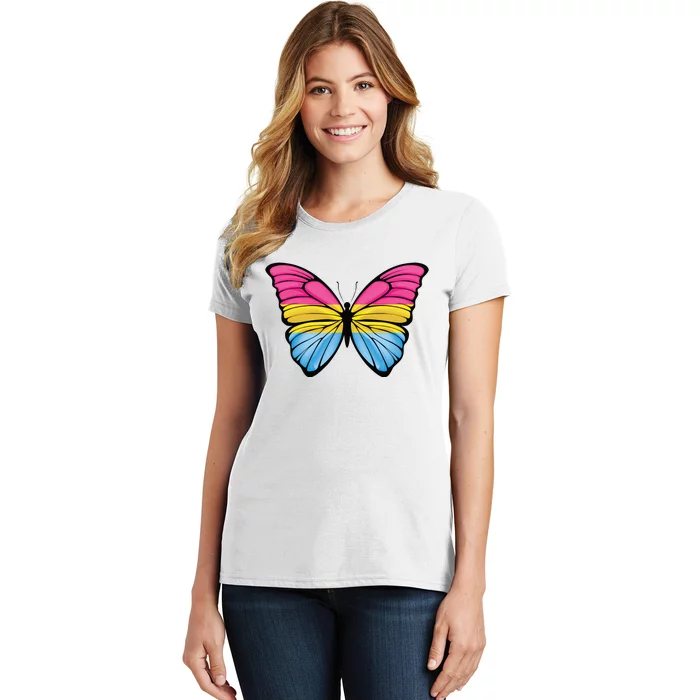 Pansexual Butterfly Hypolimnas Pan Pride Flag Pansexuality Women's T-Shirt