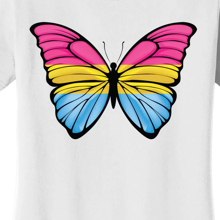 Pansexual Butterfly Hypolimnas Pan Pride Flag Pansexuality Women's T-Shirt