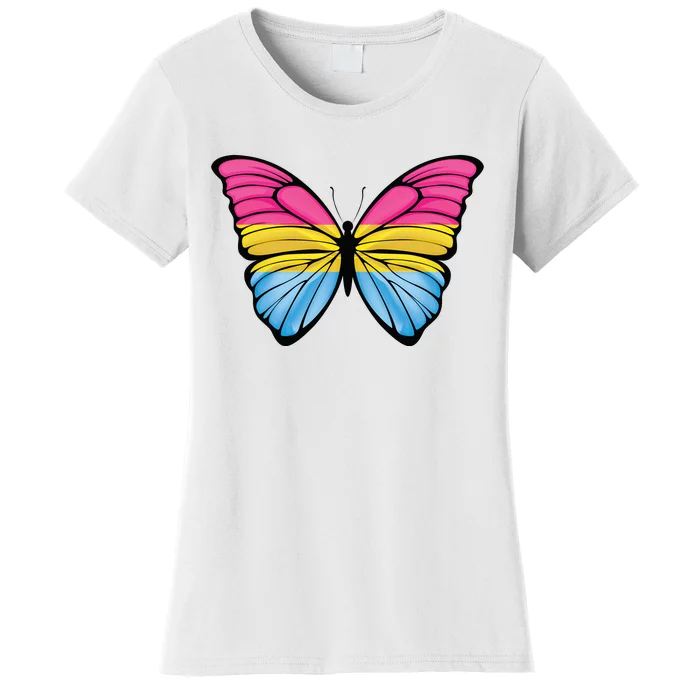 Pansexual Butterfly Hypolimnas Pan Pride Flag Pansexuality Women's T-Shirt