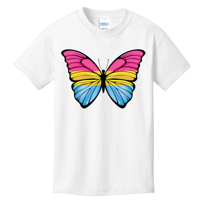 Pansexual Butterfly Hypolimnas Pan Pride Flag Pansexuality Kids T-Shirt