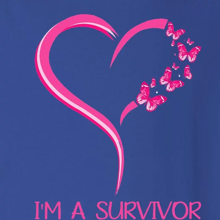 Pink Butterfly Heart IM A Survivor Breast Cancer Awareness Toddler Long Sleeve Shirt