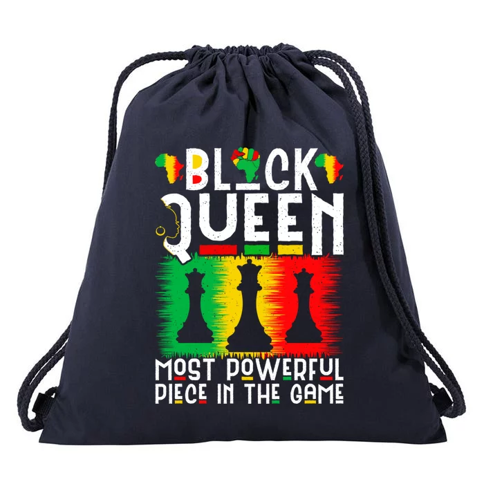 Proud Black History Month Black Queen Juneteenth Gift Drawstring Bag