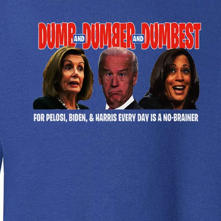 Pelosi Biden Harris Are Dumb & Dumber & Dumbest Funny Toddler Sweatshirt