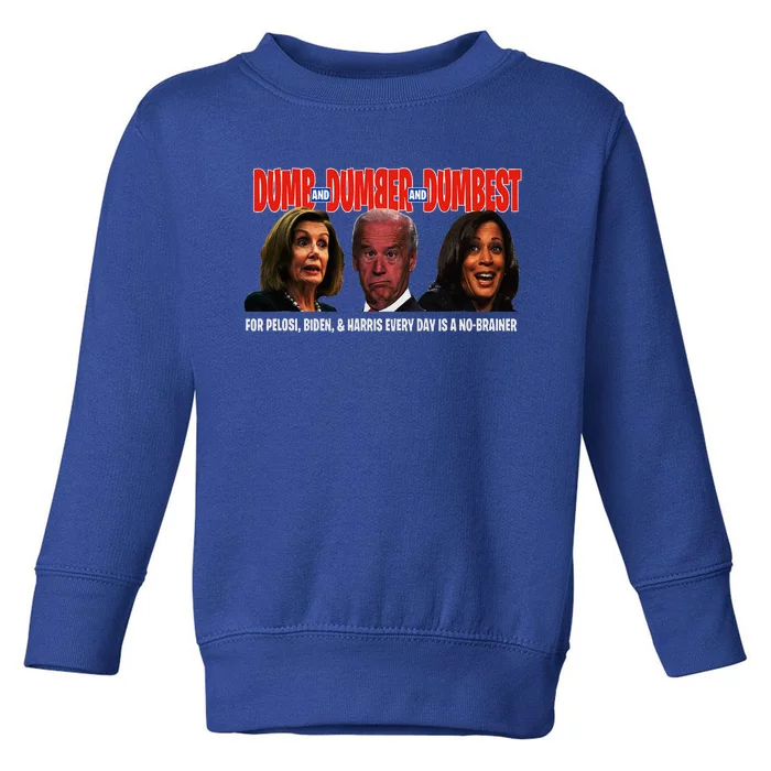 Pelosi Biden Harris Are Dumb & Dumber & Dumbest Funny Toddler Sweatshirt