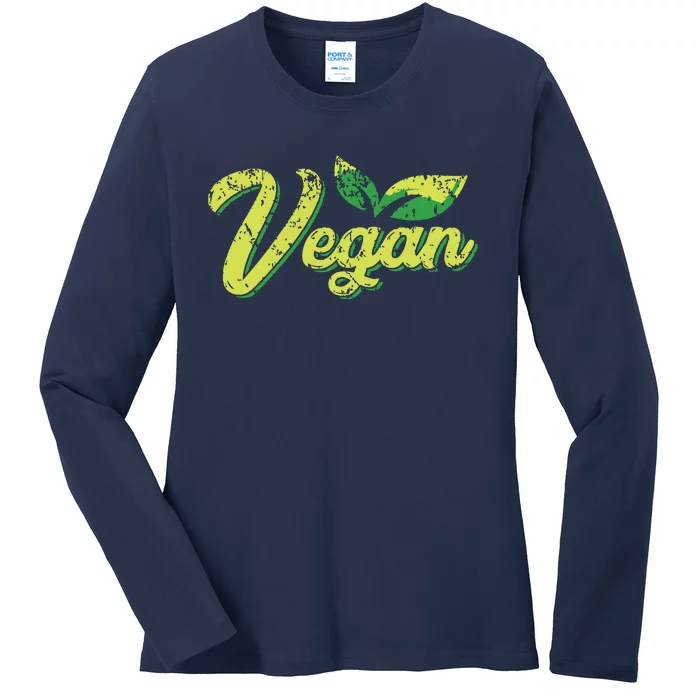 Plant Base Herbivore Go Vegan Ladies Long Sleeve Shirt