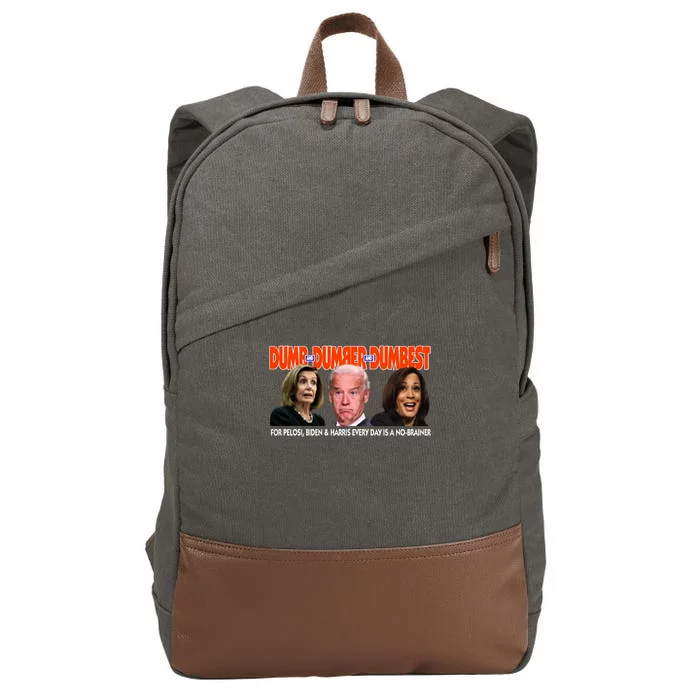 Pelosi Biden Harris Dumb And Dumber And Dumbest Funny Anti Biden Cotton Canvas Backpack