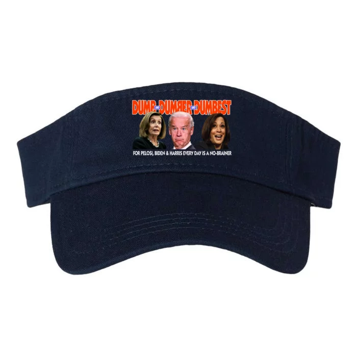 Pelosi Biden Harris Dumb And Dumber And Dumbest Funny Anti Biden Valucap Bio-Washed Visor