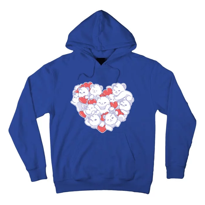 Polar Bear Hearts Pattern Animal Valentine's Day Meaningful Gift Tall Hoodie