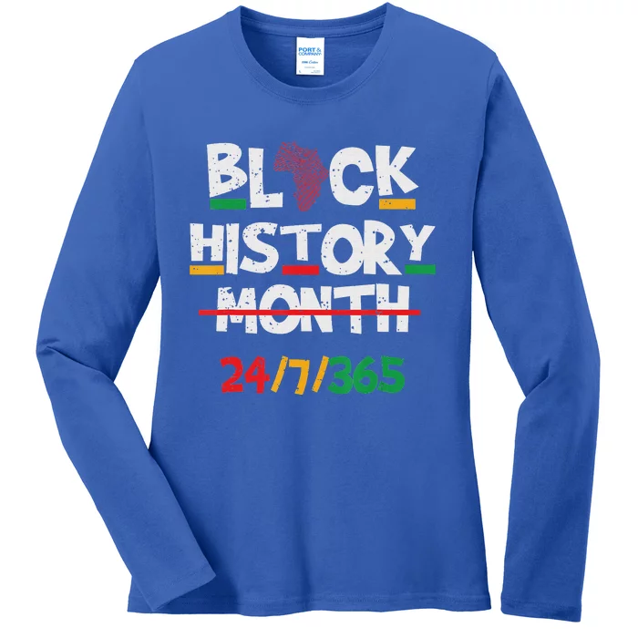 Proud Black Heritage Black History Month 24 7 Ladies Long Sleeve Shirt