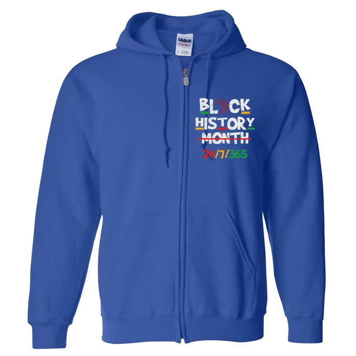 Proud Black Heritage Black History Month 24 7 Full Zip Hoodie