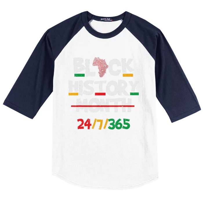 Proud Black Heritage Black History Month 24 7 Baseball Sleeve Shirt